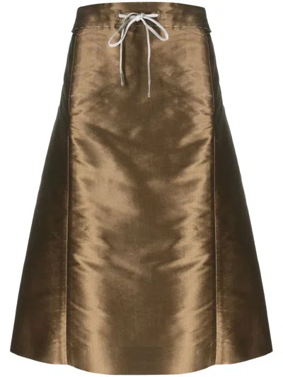 Maison Margiela Drawstring-waist A-line Skirt In Brown