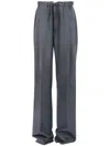 Maison Margiela Charcoal Gray Drawstring Pants With Mid-rise Waistband And Reinforced Ankles In Grey