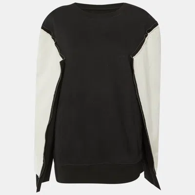 Pre-owned Maison Margiela Monochrome Cotton Knit Cape Sleeve Sweatshirt L In Black