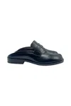 Maison Margiela Tabi City Calf Leather Flat Mules In Black
