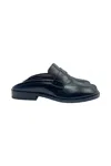 Maison Margiela Tabi City Calf Leather Flat Mules In Black