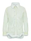 Maison Margiela Layered Shirt With Collar And Ruffles In Green