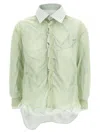 Maison Margiela Multi Layer Shirt Sweaters And Cardigans Green In Green