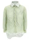 Maison Margiela Multi Layer Shirt Sweaters And Cardigans Green In Green