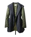 Maison Margiela Multi-layered Quilted Suit Jacket In Green