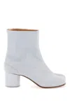 MAISON MARGIELA MULTICOLOR LEATHER ANKLE BOOTS WITH ICONIC CUT AND DISTINCTIVE WHITE STITCH