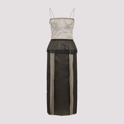 MAISON MARGIELA MULTICOLOR SILK MIDI DRESS