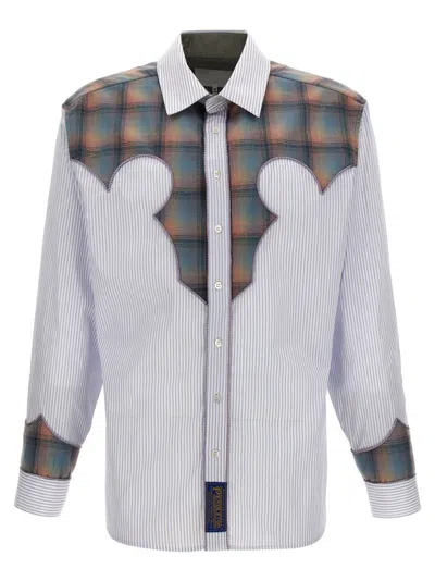 Maison Margiela Panelled Pinstripe Shirt In Stripped