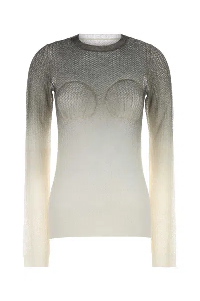 Maison Margiela Wool Blend Sweater Fitted Silhouette Gradient In Multi