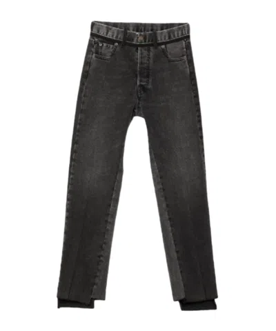Maison Margiela Multicolored Denim Trousers In Black