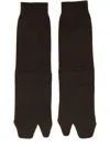 Maison Margiela Multicolour Wool Socks In Brown