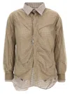 Maison Margiela Layered Checked Cotton-poplin And Organza Shirt