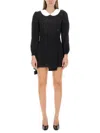 Maison Margiela Peter Pan-collar Wool Minidress In Black