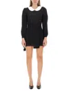 Maison Margiela Peter Pan-collar Wool Minidress In Black