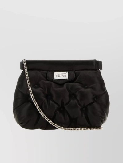 Maison Margiela Nappa Leather Crossbody Bag With Fold-over Top In Black