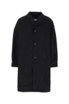 Maison Margiela Collared Buttoned Knee-length Coat In Blue
