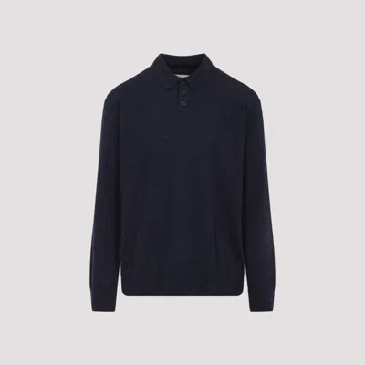 MAISON MARGIELA NAVY BLUE LONG SLEEVES POLO