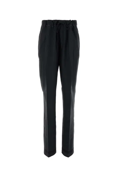 MAISON MARGIELA NAVY BLUE MOHAIR TROUSERS