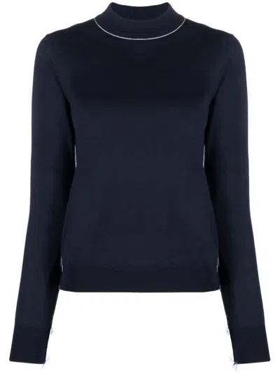 MAISON MARGIELA NAVY BLUE NAVY BLUE CREWNECK JUMPER
