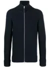 Maison Margiela Men Wool Blend Zipped Cardigan In Navy Blue