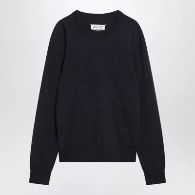 Maison Margiela Navy Blue Wool Sweater Men In Black