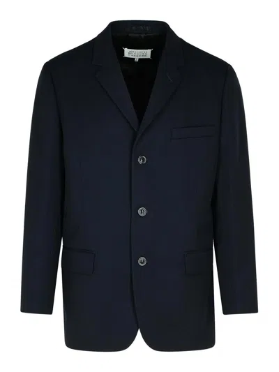 MAISON MARGIELA NAVY VIRGIN WOOL BLAZER