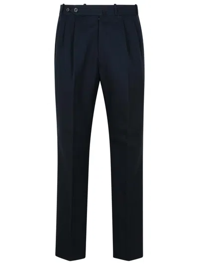 Maison Margiela Wool Trousers Pleated Front In Blue