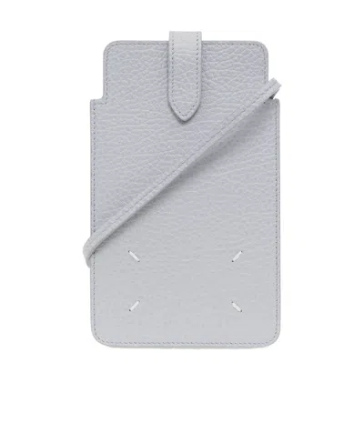 Maison Margiela Neck-strap Leather Phone Case In Gray | ModeSens