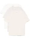 Maison Margiela Neutral-hued T-shirt Set With Distinctive Stitch Logo In Neutrals