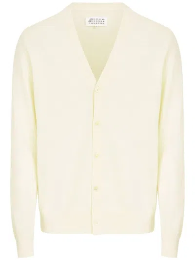 Maison Margiela Wool Cardigan In Neutrals