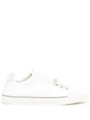 Maison Margiela Woman White Leather And Canvas New Evolution Sneakers
