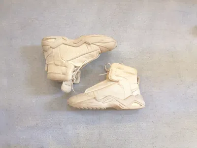 Pre-owned Maison Margiela New Future Beige 11 44 High Tops Nylon Shoes