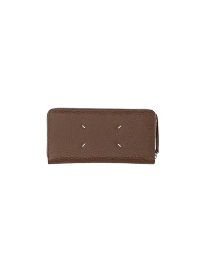 Maison Margiela ? (no) - Mini? (no) - Bovine Leather Wallet With Metallic Hardware In Brown