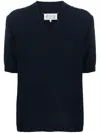 Maison Margiela Textured Knit Top In Blue