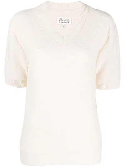 Maison Margiela Textured Knit Top In Neutrals
