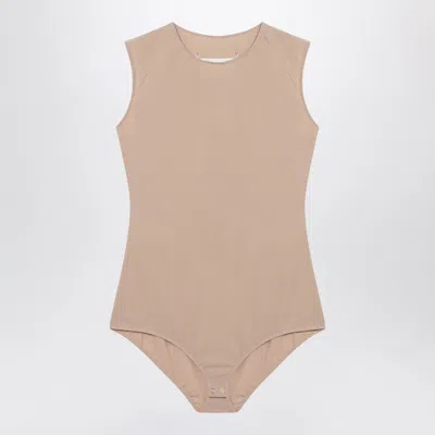 Maison Margiela Fitted High Neckline Sleeveless Beachwear Piece In Multi