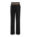 Maison Margiela High-waisted Pants With Pleats And Stylish Belt In Black
