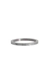Maison Margiela Number-engraved Brushed Silver Ring In Gray