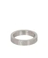 Maison Margiela Number-engraved Brushed Silver Ring In White