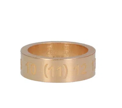 Maison Margiela Number Engraved Ring In Yellow Gold Plating Burattato