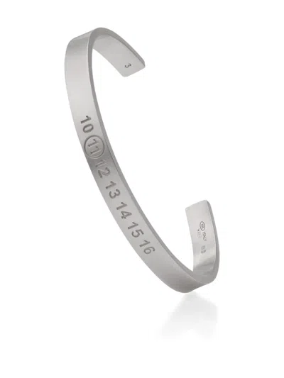 Maison Margiela Number Reference Cuff Bracelet In Metallic
