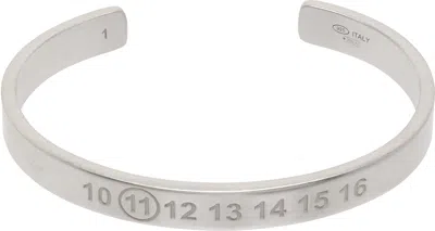 Maison Margiela Number Reference Cuff Bracelet In Metallic