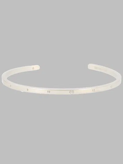 Maison Margiela Numbered Cuff Bracelet In Silver