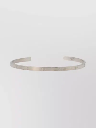 Maison Margiela Numbered Logo Cuff Bracelet In Metallic