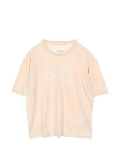 Pre-owned Maison Margiela Numbering Logo-print T-shirt In Neutrals