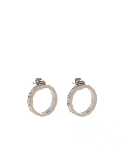 Maison Margiela Numbers Engraved Circle Earrings In Yellow