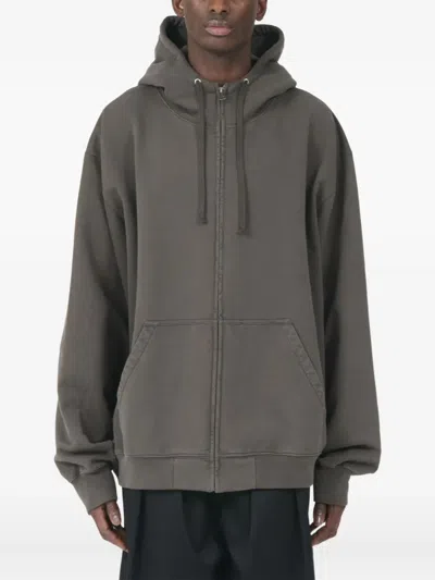Maison Margiela Numbers-motif Hooded Jacket In Gray