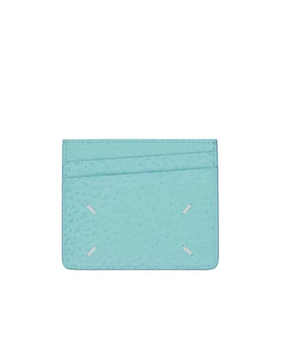 Maison Margiela Numbers-motif Leather Cardholder In Blue