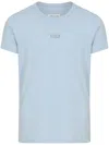 Maison Margiela Baby Blue Cotton T-shirt With Signature Numbers Motif In Blue