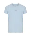 Maison Margiela Baby Blue Cotton T-shirt With Signature Numbers Motif In Blue